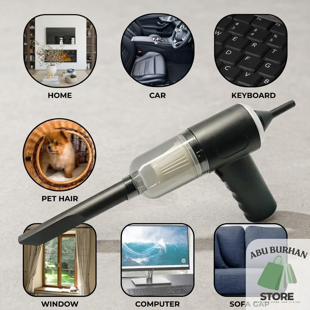 3-in-1 Portable Handheld Vacuum Cleaner Duster and Air Blower - Wireless Cordless Design