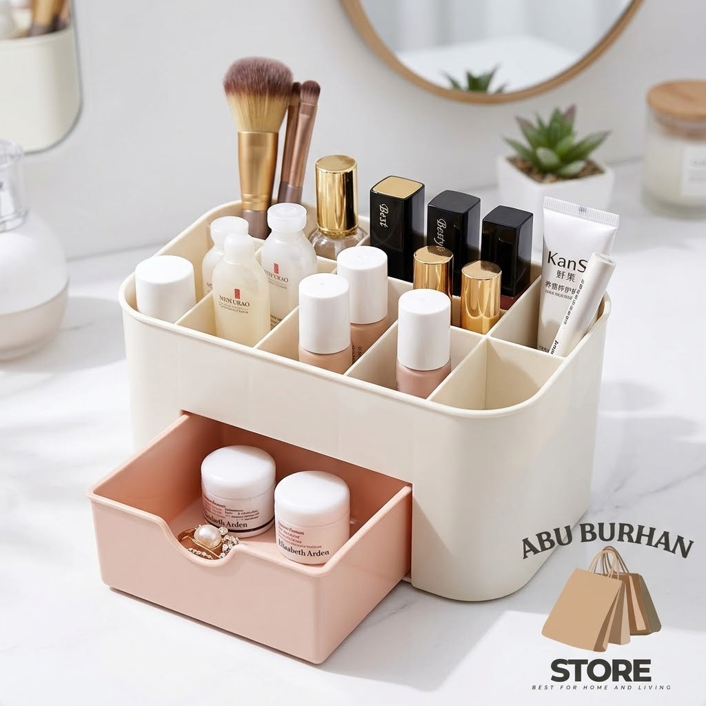 Desktop Stationery and Cosmetics Organizer - Dual use storage box for vanity and office