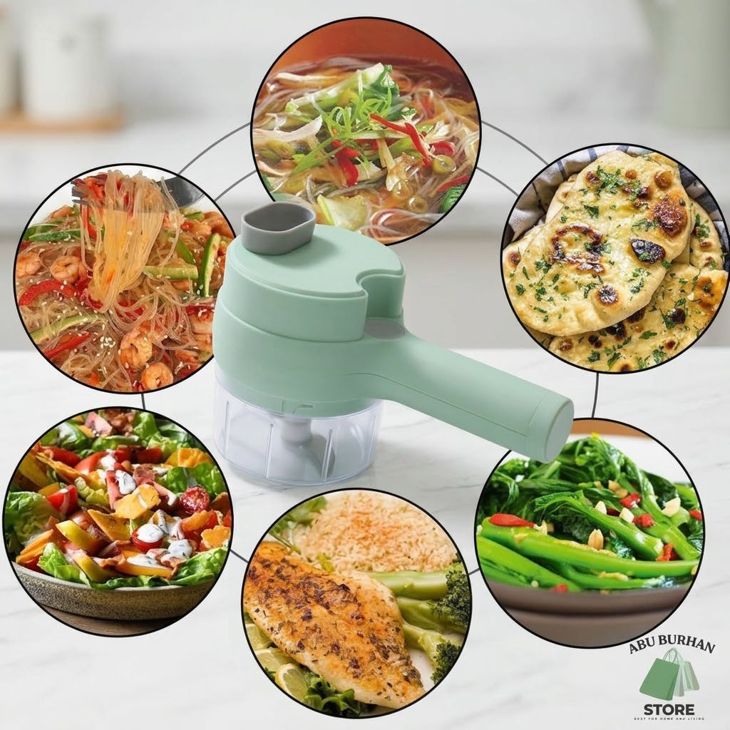Compact Portable Electric Food Chopper for Chopping Slicing Grating and Grinding